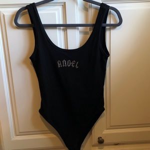 Rhinestone “angel” bodysuit